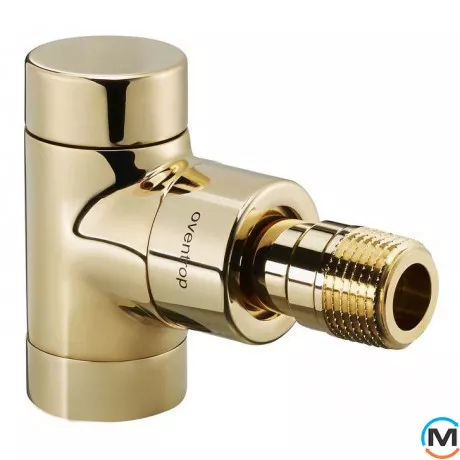 Клапан обратного потока Oventrop угловой "Combi E" 1/2", позолоченый, Диаметр резьбы: 1/2", Исполнение: Угловой, Цвет: Золотой, фото 
