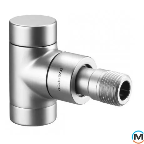 Клапан обратного потока Oventrop угловой "Combi E" 1/2", матовая сталь, Диаметр резьбы: 1/2", Исполнение: Угловой, Цвет: Матовая сталь, фото 