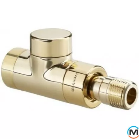 Клапан обратного потока Oventrop прямой "Combi E" 1/2", позолоченый, фото 