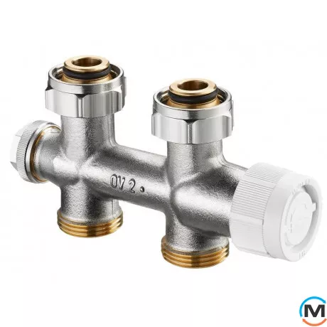 Узел нижнего подключения Oventrop "Multiblock T" прямой, для 2-х трубных систем, G¾, Диаметр резьбы: 3/4", Исполнение: Прямой, фото 