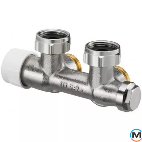 Узел нижнего подключения Oventrop "Multiblock T" угловой, для 2-х трубных систем, G¾, Диаметр резьбы: 3/4", Исполнение: Угловой, фото 