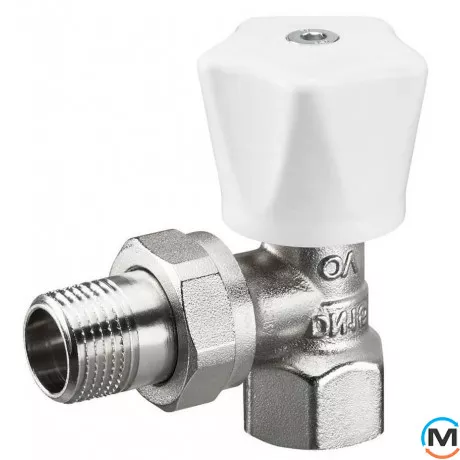 Клапан Oventrop ручной НRV Ду 15 (угловой), Диаметр резьбы: 1/2", Исполнение: Угловой, Цвет: Никелированный, фото 