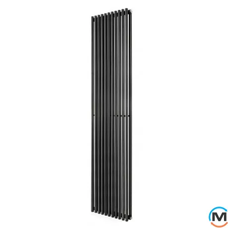 Трубчастий радіатор Betatherm Praktikum 2 1800x425x104 мм вертикальний RAL9005 (чорний-матовий), Підключення радіатора: Нижнє, Колір: Чорний, Конструктив: Трубчастий, Висота (мм): 1800, Кількість секцій: 11, Довжина (мм): 425, фото 