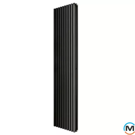 Трубчатый радиатор Betatherm Quantum 2 1500x325x104 мм вертикальный RAL 9005 (чёрный-матовый), Подключение радиатора: Нижнее, Цвет: Черный, Конструктив: Трубчатый, Высота (мм): 1500, Кол-во секций: 8, Длина (мм): 325, фото 