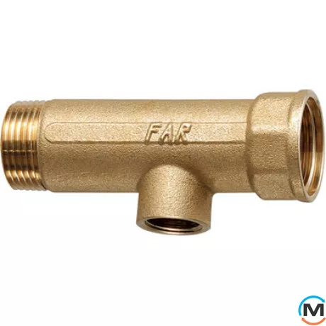 Модульний колектор FAR 1 відведення 1" x 1/2" ВР, Тип різьблення: Внутрішня, Кількість виходів: 1, Тип колектора: Простий, Діаметр вхід/вихід: 1", Діаметр підводів: 1/2", Різьблення підводів: Трубна, Матеріал колектора: Латунь, фото 