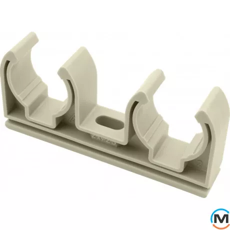 Поліпропіленове кріплення подвійне Ekoplastik 2 х 20 мм, Варіант: Подвійне, Діаметр (мм): 20, фото 