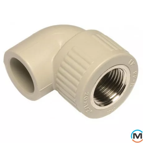 Поліпропіленовий кут Ekoplastik Р.В. 32 мм х 1", Тип різьблення: Внутрішня, Діаметр різьблення: 1", Діаметр (мм): 32, фото 