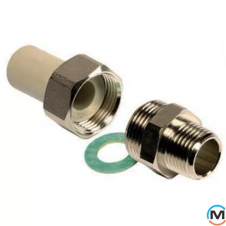 Полипропиленовое резьбовое соединение Ekoplastik Р.Н. 25 мм х 3/4", Тип резьбы: Наружная, Диаметр резьбы: 3/4", Диаметр (мм): 25, фото 