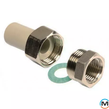 Полипропиленовое резьбовое соединение Ekoplastik Р.В. 32 мм х 1", Тип резьбы: Внутренняя, Диаметр резьбы: 1", Диаметр (мм): 32, фото 