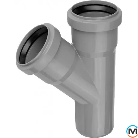 Трійник каналізаційний Valsir 40/40 67°, Вид каналізації: Внутрішня, Тип каналізації: Проста, Градус (град.): 67, Модифікація: 40/40 67°, Діаметр (мм): 40, Матеріал: Полівінілхлорид (ПВХ), фото 