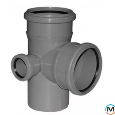 Крестовина канализационная двухплоскостная Valsir 100/50/100 67°, Вариант: Двухплоскостная, Вид канализации: Внутренняя, Тип канализации: Простая, Градус (град.): 67, Модификация: 100/50/100 67°, Диаметр (мм): 100, Материал: Поливинилхлорид (ПВХ), фото 