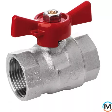 Кран кульовий Bonomi TAMIGI Ø1/4" ВВ PN40 метелик, Тип різьблення: Внутрішня/Внутрішня, Діаметр різьблення: 1/4", Виконання: Прямий, Тип ручки: Метелик, Робочий тиск (бар): 40, Матеріал: Латунь, фото 