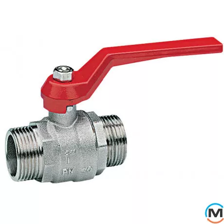 Кран кульовий Bonomi TAMIGI Ø1 1/2" ЗЗ алюмінієва ручка, Тип різьблення: Зовнішня/Зовнішня, Діаметр різьблення: 1 1/2", Виконання: Прямий, Тип ручки: Ручка, Робочий тиск (бар): 40, Матеріал: Латунь, фото 