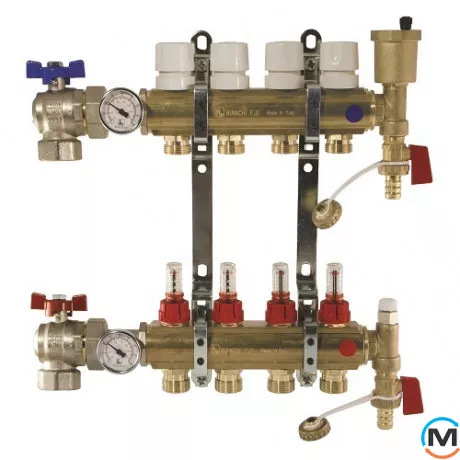 Колектор Bianchi з витратомірами Ø1" x 11 x 3/4" ЗР, Кількість виходів: 11, фото 