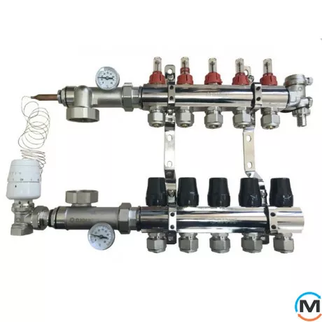 Комплект для підключення системи тепла підлога Djoul 5 виходів, Кількість виходів: 5, фото 