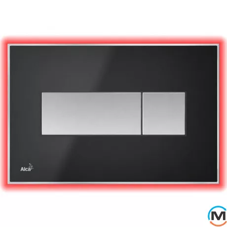 Кнопка управления Alca Plast с цветной пластиной (черный – матовый) - светящиеся (красный), фото 