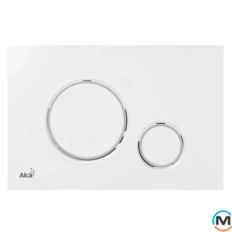 Кнопка управления Alca Plast для скрытых систем инсталляции, белый--хром-глянец, фото 