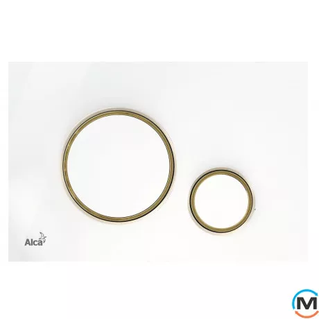 Кнопка управления Alca Plast для скрытых систем инсталляции, белый/золотой, фото 