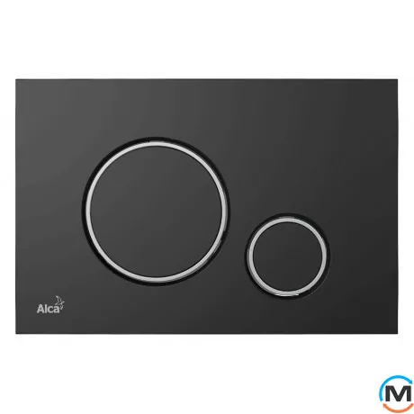 Кнопка управления Alca Plast для скрытых систем инсталляции, черный-мат/ хром-глянец, фото 
