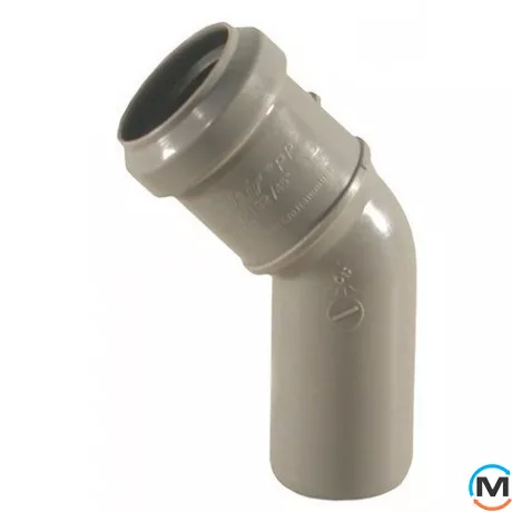 Колено канализационное Valsir 100 67°, Вид канализации: Внутренняя, Тип канализации: Простая, Градус (град.): 67, Диаметр (мм): 100, Материал: Поливинилхлорид (ПВХ), фото 