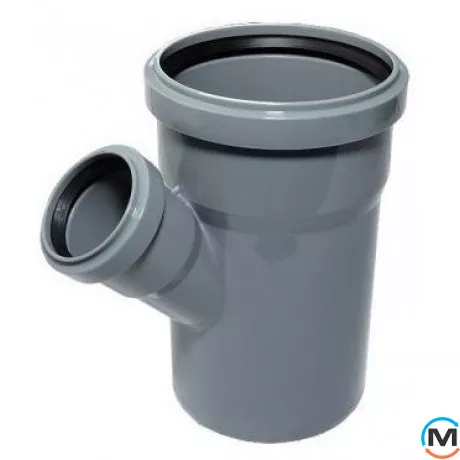 Трійник редукційний для каналізації Valsir 100/75 67°, Вид каналізації: Внутрішня, Тип каналізації: Проста, Градус (град.): 67, Модифікація: 100/75 67°, Діаметр (мм): 100, Матеріал: Полівінілхлорид (ПВХ), фото 