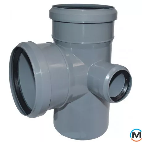 Крестовина канализационная двухплоскостная Valsir 100/100/50 87°, Вариант: Двухплоскостная, Вид канализации: Внутренняя, Тип канализации: Простая, Градус (град.): 90, Модификация: 100/100/50 87°, Диаметр (мм): 100, Материал: Поливинилхлорид (ПВХ), фото 