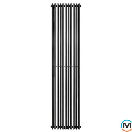 Трубчатый радиатор Betatherm Praktikum 1 1800x463x90 мм вертикальный RAL9005 (чёрный-матовый), Подключение радиатора: Нижнее, Цвет: Черный, Конструктив: Трубчатый, Высота (мм): 1800, Кол-во секций: 12, Длина (мм): 463, фото 