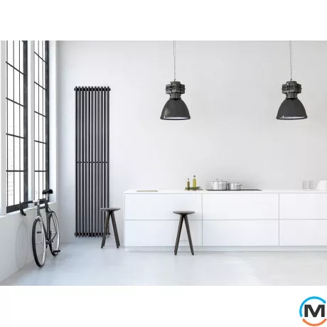 Трубчатый радиатор Betatherm Praktikum 2 1600x349x104 мм вертикальный RAL9016 (белый-матовый), Подключение радиатора: Нижнее, Цвет: Белый, Конструктив: Трубчатый, Высота (мм): 1600, Кол-во секций: 9, Длина (мм): 349, фото , изображение 3