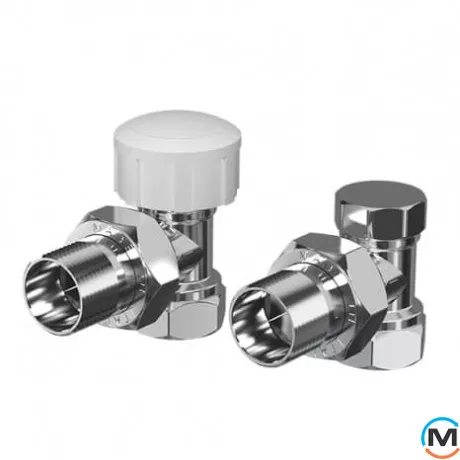 Набор вентилей Royal Thermo термостатический угловой (хром) 1/2 ", фото 