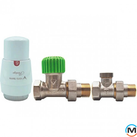 Комплект термостатический Vario Term Никель Econ PRESTIGE прямой EGS0206C/FP, фото 