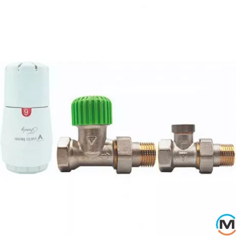 Комплект термостатический Vario Term Никель Econ TRENDY прямой, фото 