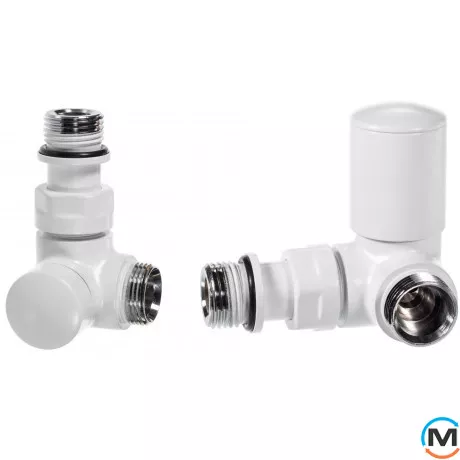 Комплект термостатический Vario Term VISION REGULATED угловой левый White, фото 