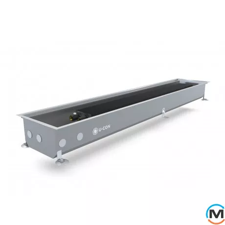 Внутрішньопідлоговий конвектор U-CON EK 230/2500/90, Тип конвектора: Без вентилятора, Корпус конвектора: Нержавіюча сталь, Кількість теплообмінників: 1, Спосіб встановлення: Внутрішньопідлоговий, Глибина (мм): 90, Ширина (мм): 230, Довжина (мм): 2500, фото 