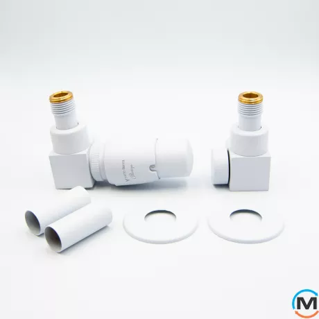 Комплект термостатический Vario Term QUATTRO All In One угловой левый (PEX) White, фото 