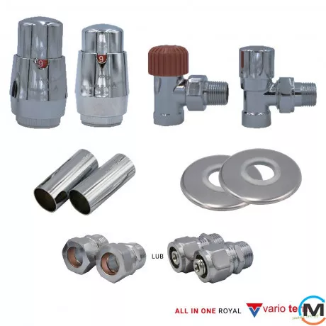 Комплект термостатический Vario Term ROYAL All In One прямой (PEX) White, фото 