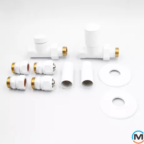 Комплект термостатический Vario Term SWING All In One угловой (PEX) White, фото 