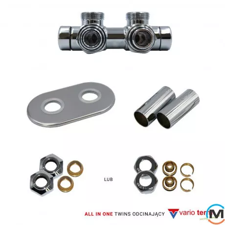 Комплект Vario Term TWINS LOCHSHIELD All In One угловой (Cu) White, фото 