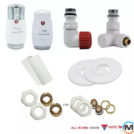 Комплект термостатический Vario Term VISION All In One правый (Cu) White, фото 