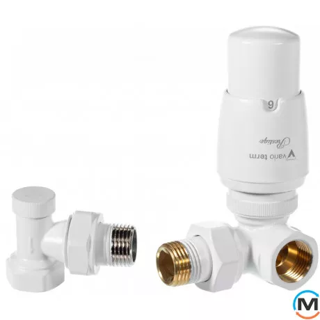 Комплект термостатический Vario Term MASTER угловой правый White, фото 