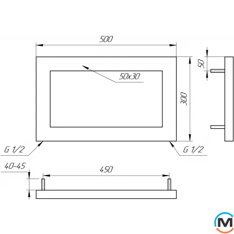 Сушка для рушників Genesis-Aqua APPENA 500x300 чорний, Колір: Чорний, фото , зображення 2