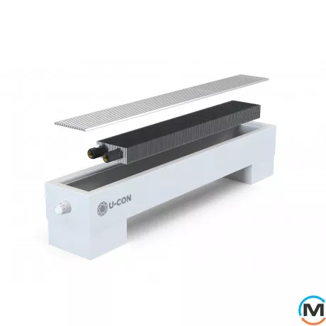 Напольный конвектор U-CON NEK 180/1250/195, Тип конвектора: Без вентилятора, Корпус конвектора: Нержавеющая сталь, Кол-во теплообменников: 1, Способ установки: Напольный, Глубина (мм): 195, Ширина (мм): 180, Длина (мм): 1250, фото 