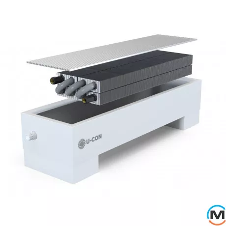 Напольный конвектор U-CON NEK2 300/2500/195, Тип конвектора: Без вентилятора, Корпус конвектора: Нержавеющая сталь, Кол-во теплообменников: 2, Способ установки: Напольный, Глубина (мм): 195, Ширина (мм): 300, Длина (мм): 2500, фото 