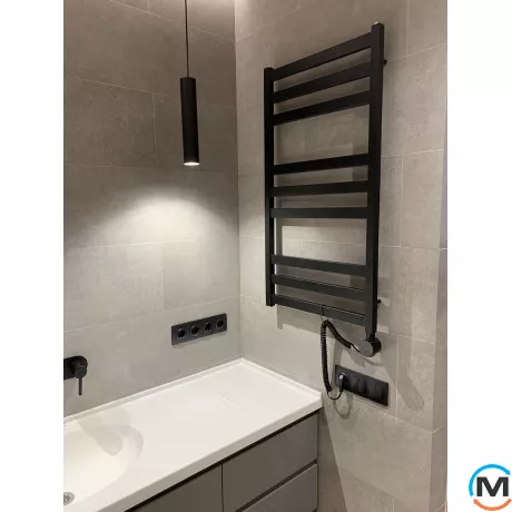 Сушка для рушників Genesis-Aqua TRISTAR FLAT 1200x530 чорний, Колір: Чорний, Висота (мм): 1200, фото , зображення 8