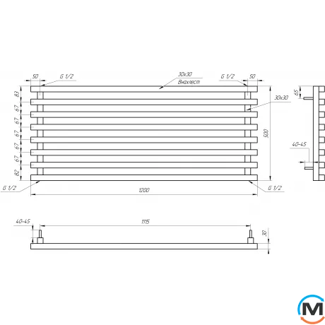 Радіатор Genesis-Aqua FORTUNA 500x800 білий, Колір: Білий, Ширина (мм): 800, фото , зображення 4