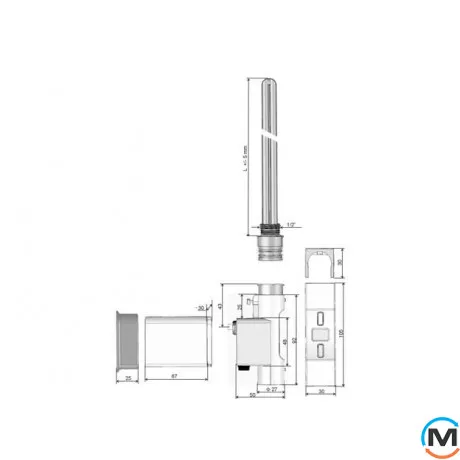 Тен для сушки для рушників Genesis-Aqua HEATPOOL 600W графіт, Колір: Графіт, Макс. потужність (Вт): 600, фото , зображення 3