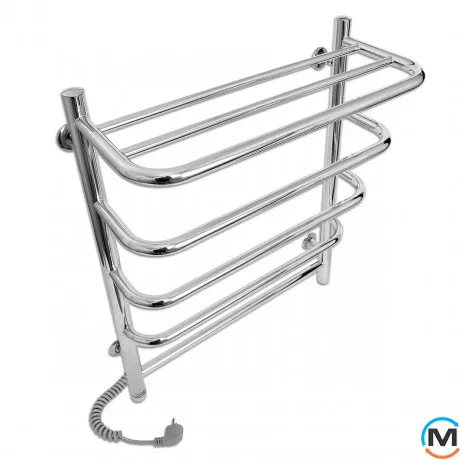 Полотенцесушитель электрический Laris Стандарт П5 500 х 660 с полкой Э (подкл. слева), фото , изображение 3