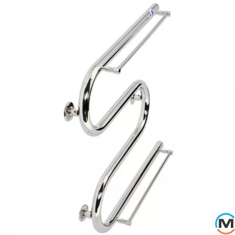 Полотенцесушитель водяной Laris Змеевик 25 РС3 500 х 500 с 2-мя полками 1/2'', фото , изображение 2