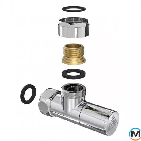 Кран кутовий Laris 1/2" - 3/4" Звичайний + ексцентрики 2шт. (LX-8202), фото , зображення 4