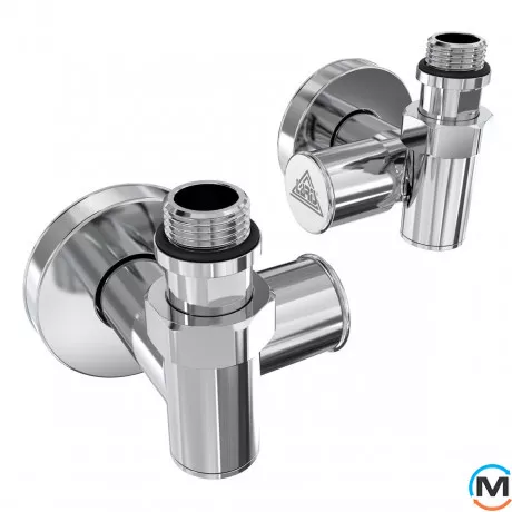 Кран кутовий Laris Під ТЕН 1/2" - 1/2" 2шт. (LX-2044), фото , зображення 3