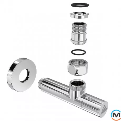 Кран кутовий Laris 1/2" - 1/2" Подовжений 2шт. (ZZ-5101), фото , зображення 3